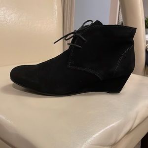 Black Suede Lace Up Wedges